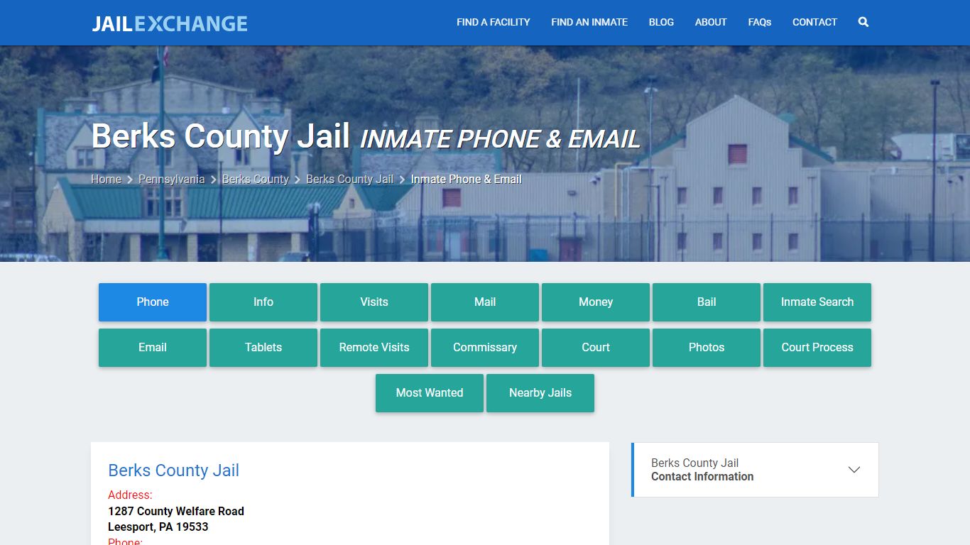 Inmate Phone - Berks County Jail, PA - Jail Exchange